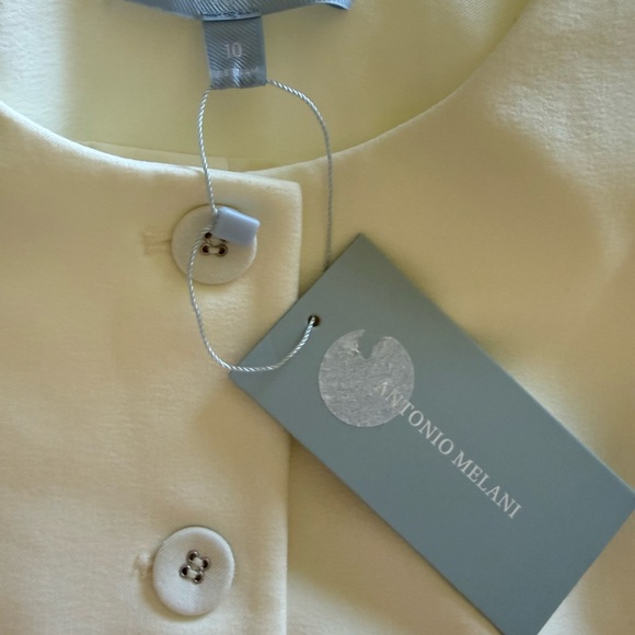 ANTONIO MELANI Sleeveless Button-Front Cream Mini Dress - Picture 4 of 4